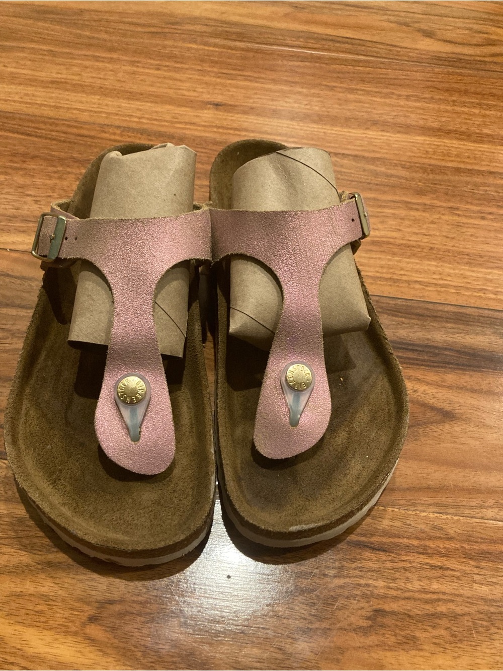 Birkenstock GIZEH Suede Metallic Rose Copper 36/L6